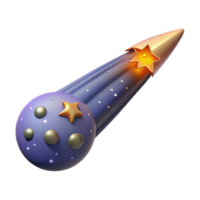 Celestial Comet 3D Render of a Night Sky Comet png