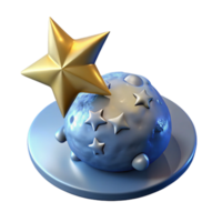celestial esfera 3d render do estrelado planeta png