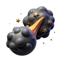 Cosmic Collision 3D Render of Celestial Bodies png