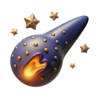 Celestial Comet 3D Render of Fantasy Object png