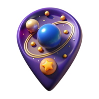 Cosmic Location Pointer 3D Render of Celestial Navigation png