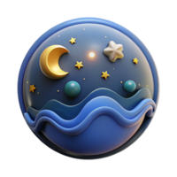 Night Sky Dreamscape 3D Render of Celestial Scene png