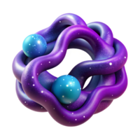 Cosmic Nebula Abstract 3D Render of Intertwined Forms png