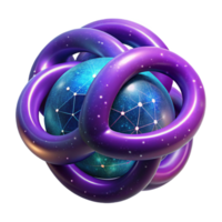 Cosmic Sphere Network Interconnected Nodes in 3D Space png