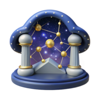 Cosmic Constellation 3D Render of Celestial Scene png