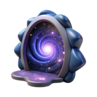 Cosmic Spiral Gateway 3D Render of Interdimensional Portal png