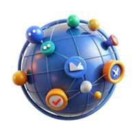 Global Network Interconnected Communication Data png