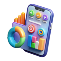 Mobile App Data Visualization Charts, Graphs KPIs png