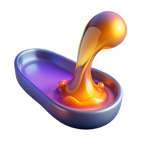 Liquid Pouring into Capsule Abstract 3D Render png