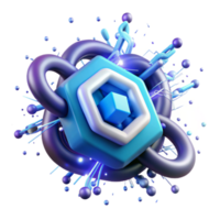 Abstract 3D Hexagon Interconnected System Design png