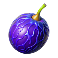 Dripping Purple Orb 3D Render of Abstract Fruit png