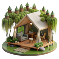 Luxury Glamping Tent Secluded Escape in Nature png