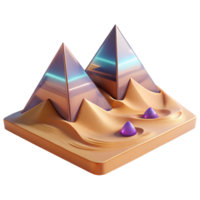 Desert Pyramids 3D Render of Geometric Structures png