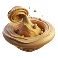 Abstract Fluid Dynamics 3D Render of Creamy Substance png