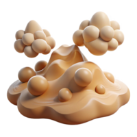 Abstract 3D Render Beige Blob with Spherical Clusters png