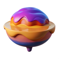 Abstract 3D Render Colorful Dripping Orb png