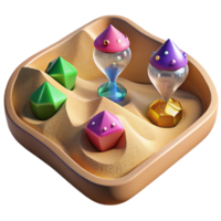 Sand Timer Puzzle Gems, Dice, and Time png