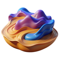Abstract 3D Render Fluid Forms, Color Swirls, Dynamic Shapes png