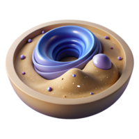 Abstract 3D Render Swirling Blue Forms in Sandy Bowl png