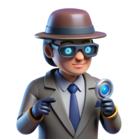 Sleuth 3D Model Investigating Mysteries with Advanced Tech png