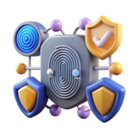 Digital Security Fingerprint Authentication Multi-Layer Protection png