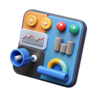 3D Control Panel Interactive Data Visualization png