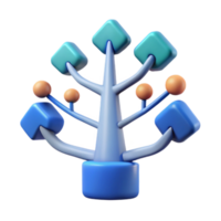Abstract Tree Structure Hierarchy, Network, and System Visualization png