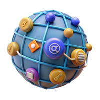 Global Network Interconnected Apps Data png