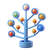 Colorful Abstract Tree 3D Model of Branching Structure png