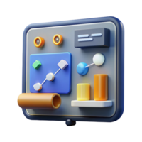 3D Dashboard Visual Data Analysis Progress Tracking png