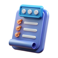 Checklist App 3D Render of Task Management Interface png