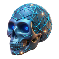 Cybernetic Skull Neural Network, AI, Digital Brain png