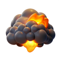 Fiery Cloud Burst 3D Render of Explosion png