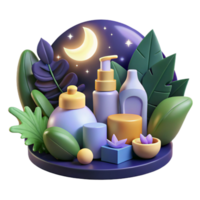 Nighttime Skincare Routine Botanicals Moonlit Serenity png