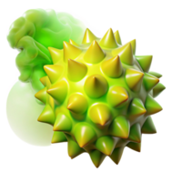 Abstract Spiky Orb and Cloud 3D Render png