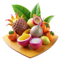 Tropical Fruit Platter Exotic Summer Fruits png