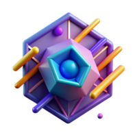 Abstract 3D Geometric Shapes Colorful Hexagon Design png