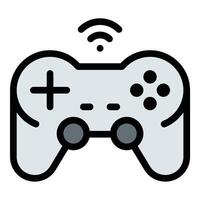 Game Icon Interactive Entertainment in Flat Line Color Style vector