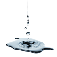 Water spill droplets create a clear puddle on a Transparent background with dynamic reflections and shapes, Water spill puddle and droplets isolated on png