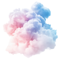 Soft blue and pink clouds floating in a clear Transparent background creating a serene atmosphere, Soft Blue and Pink Clouds, isolated on png