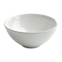 White bowl on a plain Transparent background highlighting its smooth surface and elegant design features, white bowlisolated on background png