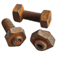 Exploring the beauty of rusty hex bolts and their unique weathering patterns, Rusty Hex Bolts A Study in Material Weathering, Transparent background png