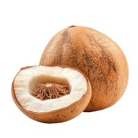 Santol fruit isolated on Transparent background showcasing its unique texture and color variations, Santol isolated on png