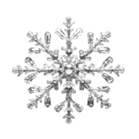 Intricate snowflake design isolated on bright Transparent background showcasing unique crystal structure, Snowflake isolated on png