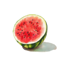 Freshly cut watermelon showcasing vibrant red flesh on a clean white backdrop, watermelon on Transparent background png
