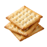 Saltine cracker stacked isolated on a Transparent background highlighting its texture and design, Saltine cracker isolated on png