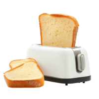 Toasting bread in a modern toaster against a clean Transparent background creates a bright kitchen vibe, toaster and bread, background png