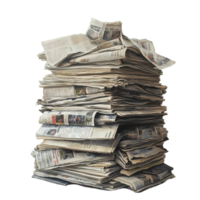Stack of newspapers creating a dense arrangement in an indoor setting with neutral colors, Stack Newspapers png