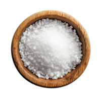 Bowl of salt isolated on a Transparent background showcasing its texture and simplicity for culinary uses, salt in a bowlisolated on background png