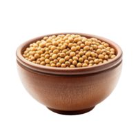 Bowl filled with raw soybeans isolated on a Transparent background for culinary and nutritional use, Soybeans in white bowl isolated on background png